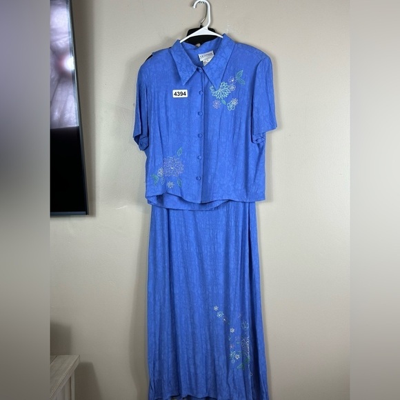 K & company size 16 dress set blazer 22-1/2 p2p 22length dress maxi preowned - Picture 4 of 15